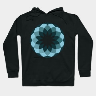 flowers inside blue circles Hoodie